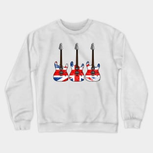 Electric Guitar UK Flag Guitarist British Musician Crewneck Sweatshirt